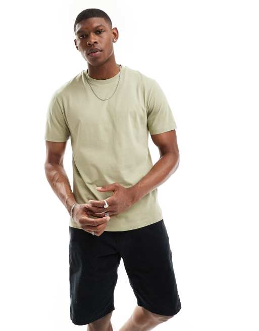 ASOS DESIGN - Essentials - T-shirt met ronde hals in kaki 