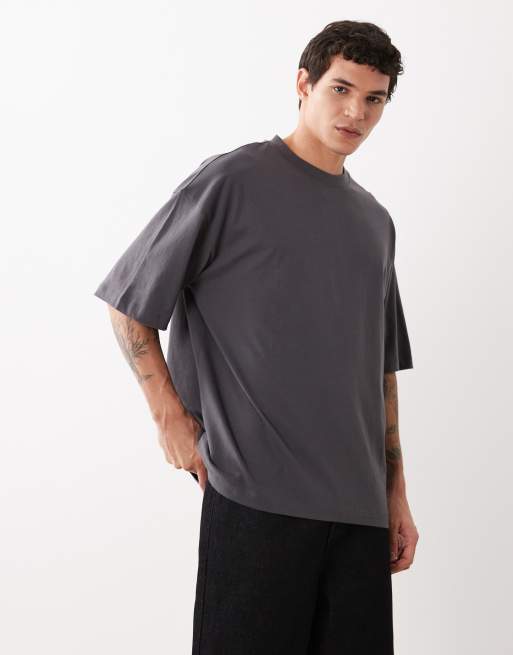 ASOS DESIGN - Essentials - T-shirt oversize squadrata color antracite