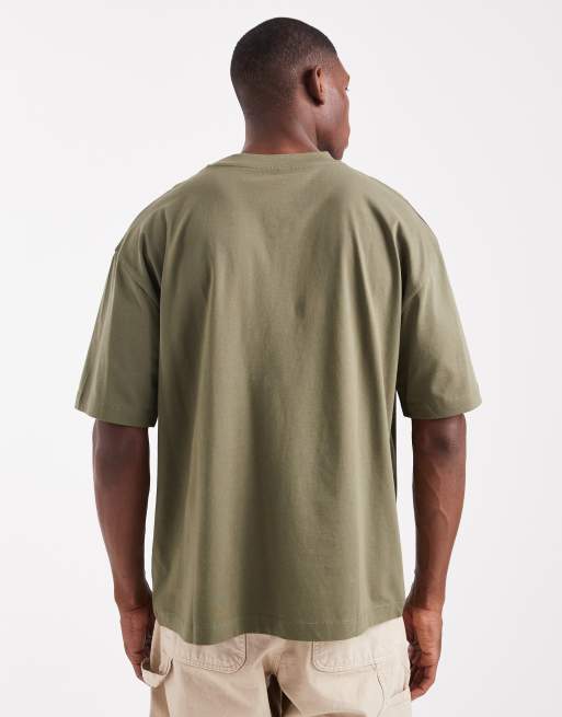 ASOS DESIGN – Essentials – T-shirt oversize z okrągłym dekoltem w kolorze khaki, 3 z 5