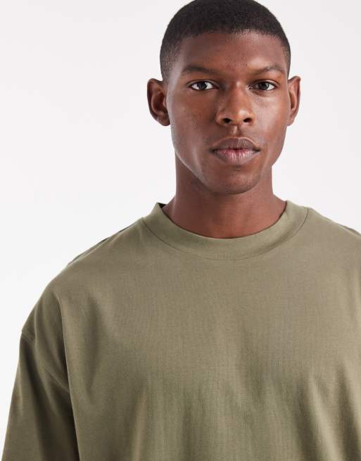 ASOS DESIGN – Essentials – T-shirt oversize z okrągłym dekoltem w kolorze khaki, 5 z 5