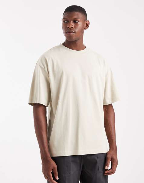 ASOS DESIGN – Essentials – T-shirt oversize z okrągłym dekoltem w neutralnym kolorze - view 1