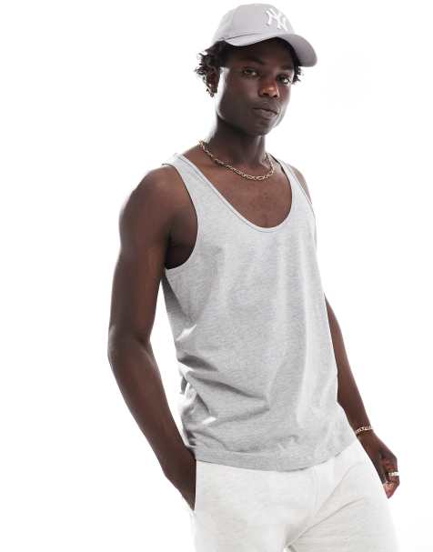 ASOS DESIGN essentials tank in gray heather - view 1