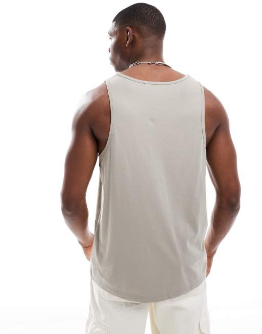 ASOS DESIGN essentials tank in khaki , 3 of 4