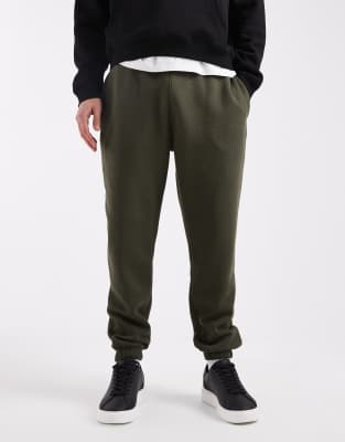 Asos Design Essentials Tapered Sweatpants In Green
