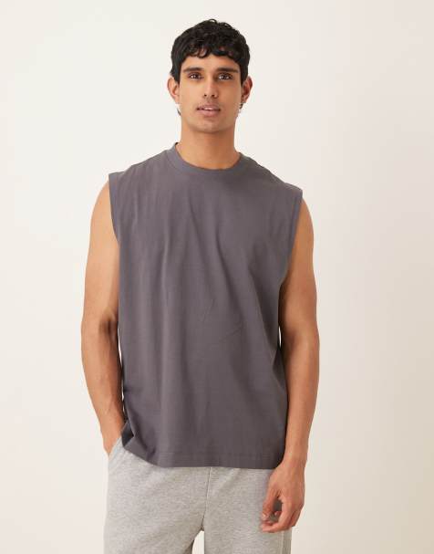 ASOS DESIGN - Essentials - Top senza maniche oversize color antracite - view 1