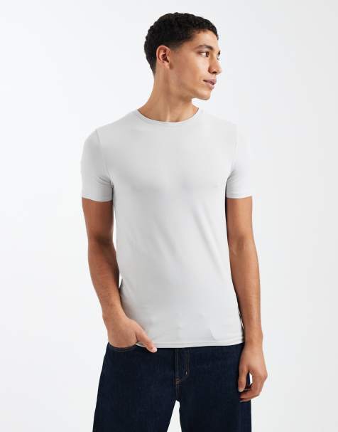 ASOS DESIGN - Essentials - Tætsiddende lysegrå T-shirt - view 1