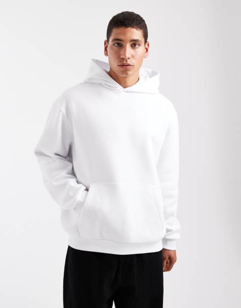 ASOS DESIGN – Essentials – Vit huvtröja med avslappnad passform - view 1