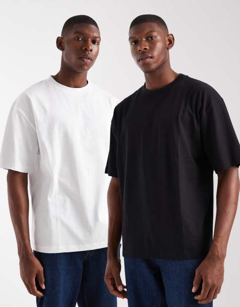 ASOS DESIGN – Essentials – Vit och svart t-shirt i oversize, 2-pack - view 1