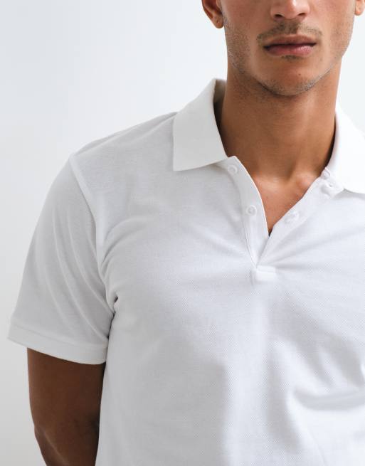 ASOS DESIGN – Essentials – Vit pikétröja i regular fit, 2 av 10