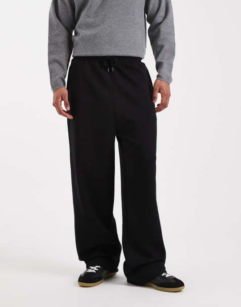 ASOS DESIGN essentials wide fit jogger in black - view 1