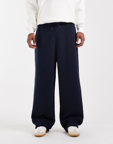 ASOS DESIGN essentials wide fit jogger in navy