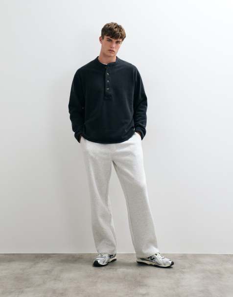 ASOS DESIGN essentials wide jogger in ice heather - view 1