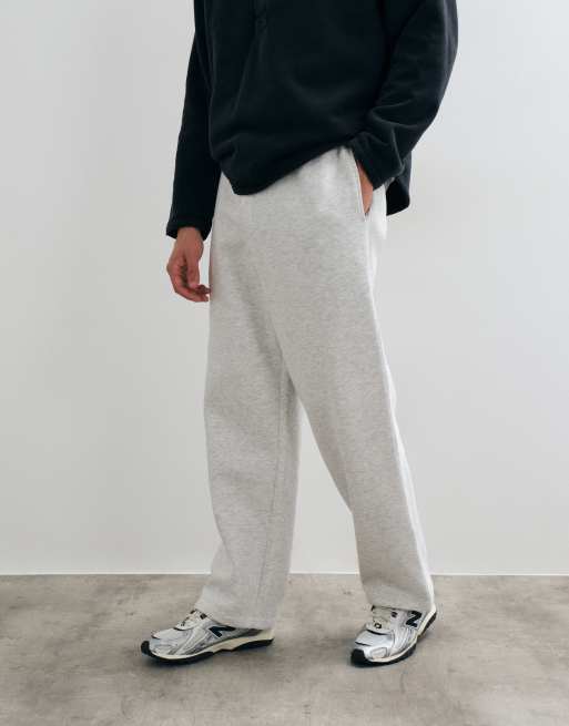 ASOS DESIGN essentials wide jogger in ice marl, 3 of 5