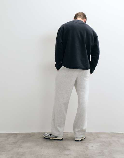 ASOS DESIGN essentials wide jogger in ice marl, 5 of 5