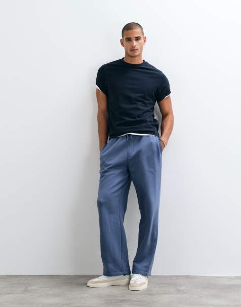 ASOS DESIGN essentials wide jogger in vintage indigo - view 1