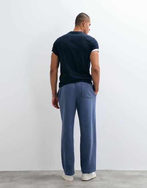 ASOS DESIGN essentials wide jogger in vintage indigo, 5 of 5