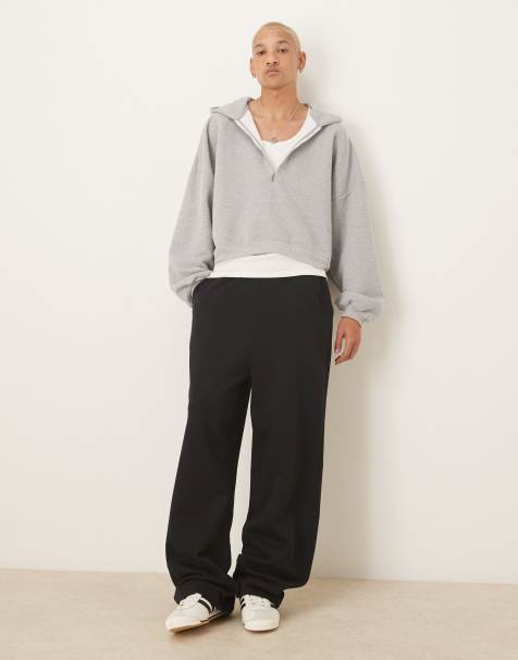 ASOS DESIGN essentials wide leg jogger in black 