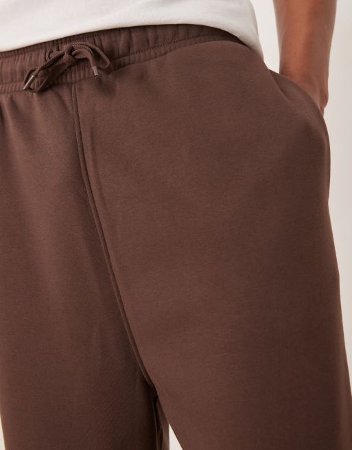 ASOS DESIGN essentials wide leg jogger in brown  , 3 of 5
