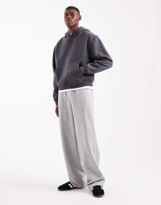ASOS DESIGN essentials wide leg jogger in grey marl  , 2 of 5