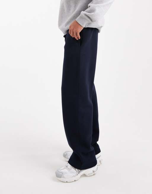 ASOS DESIGN essentials wide leg jogger in navy, 3 of 5