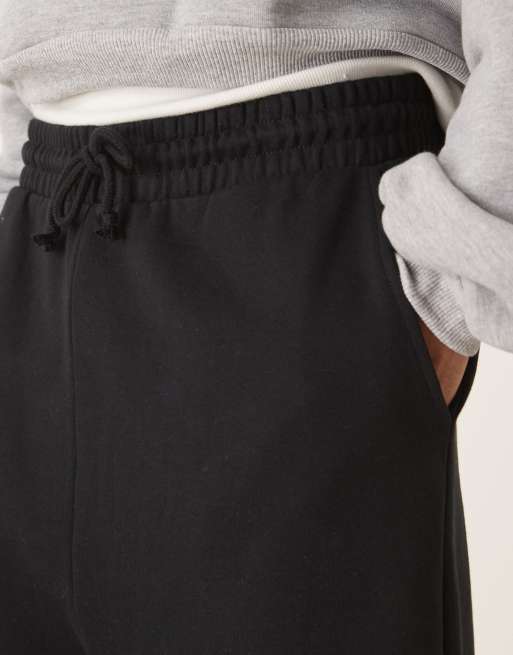 ASOS DESIGN essentials wide leg trackies in black , 5 of 5