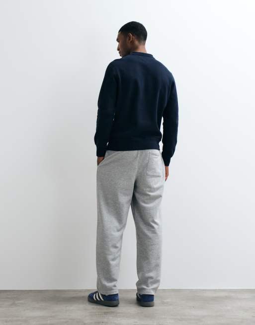 ASOS DESIGN essentials wide trackies in grey marl, 2 of 5