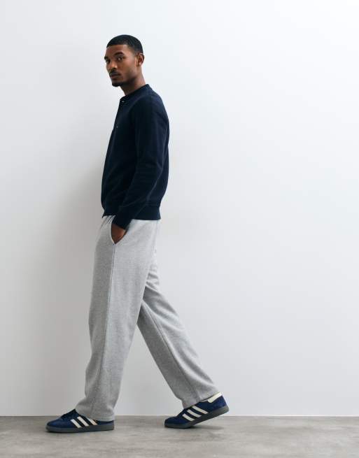 ASOS DESIGN essentials wide trackies in grey marl, 3 of 5