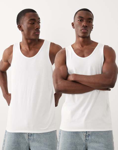 ASOS DESIGN – Essentials – Zestaw 2 białych podkoszulków o regularnym kroju - view 1