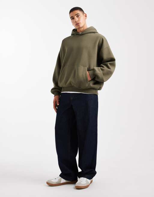 ASOS DESIGN – Essentials – Zielona bluza z kapturem o fasonie extreme oversize, 2 z 5