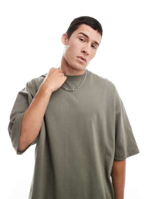 ASOS DESIGN - Essentialstial - Extreem oversized recht T-shirt van in kaki