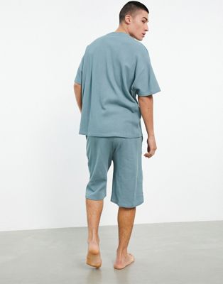 Homme Essentialwear - Pyjama confort gaufré - Bleu