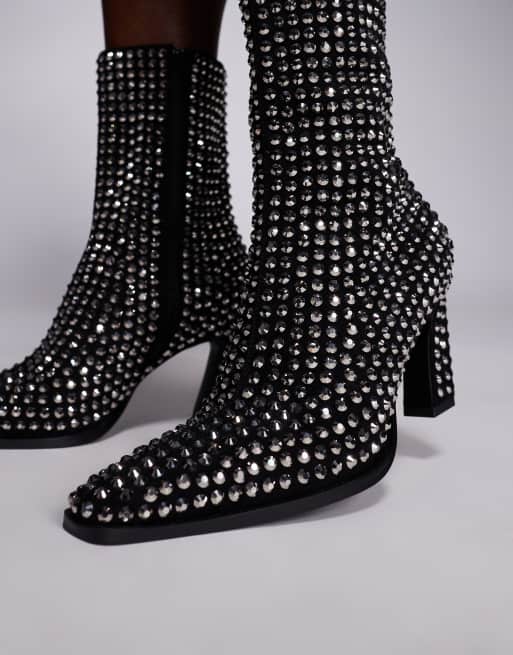 ASOS DESIGN – Estella – Verzierte Ankle-Boots in Schwarz mit kantiger Zehenpartie, 2 von 4