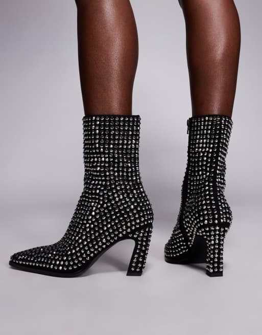 ASOS DESIGN – Estella – Verzierte Ankle-Boots in Schwarz mit kantiger Zehenpartie, 3 von 4