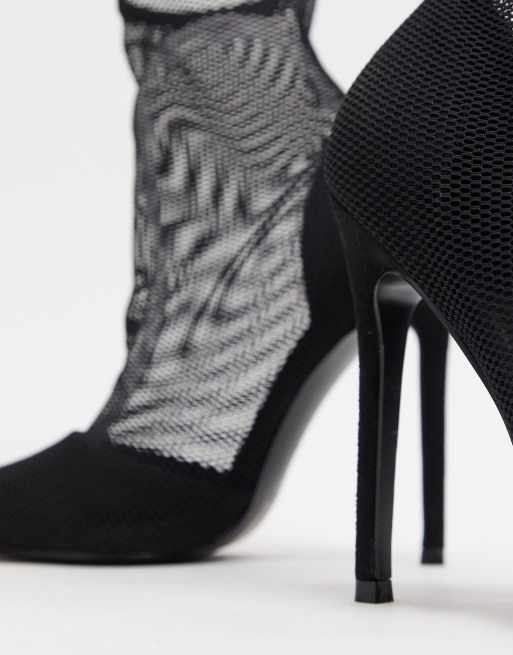 Mesh sock heels sale