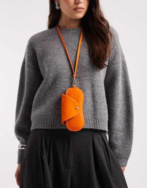 ASOS DESIGN - Étui à lunettes décoratif effet peau de poney - Orange - view 1