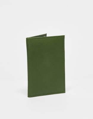 ASOS DESIGN leather passport holder in green - ASOS Price Checker