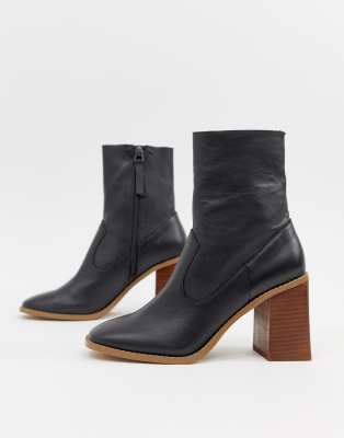 asos design evaline leather ankle boots