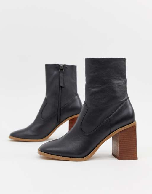 Asos design evaline leather hotsell ankle boots