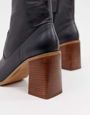 asos design evaline leather ankle boots