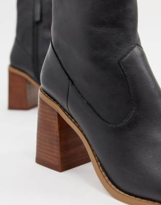 asos design evaline leather ankle boots