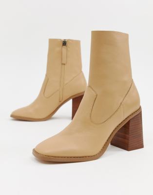 asos design evaline leather ankle boots