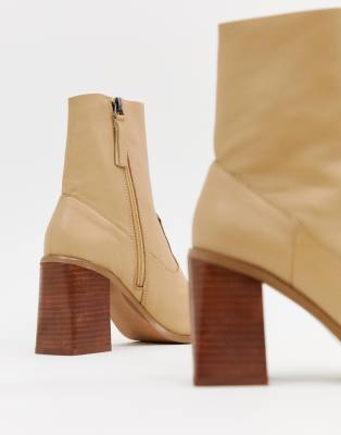 asos design evaline leather ankle boots