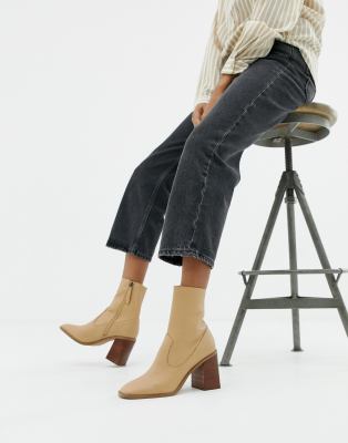 asos design evaline leather ankle boots