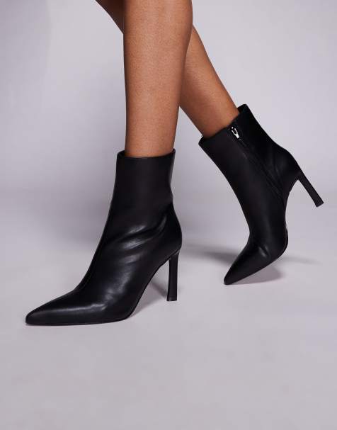 ASOS DESIGN – Eve – Svarta ankelboots med klackar - view 1