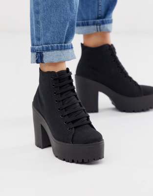 canvas lace up boots
