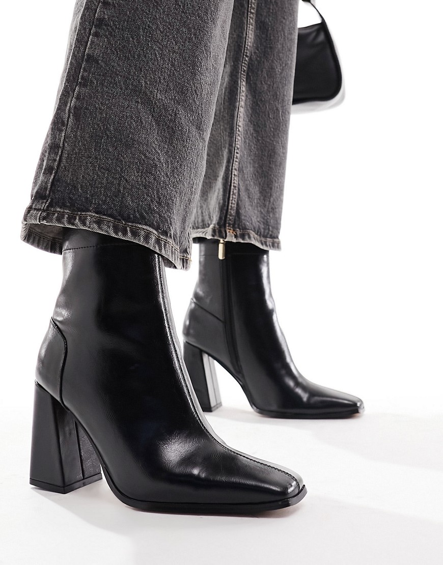Asos Design Radiate Mid-heel Boots In Black