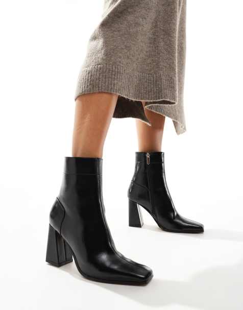 ASOS DESIGN – Everest – Svarta boots med utsvängda klackar - view 1
