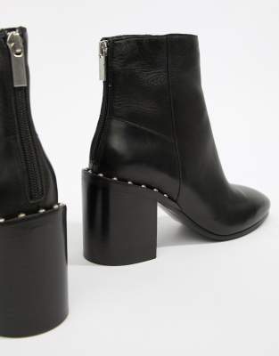 asos black leather ankle boots
