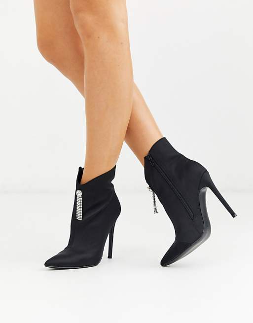 ASOS DESIGN Evergreen embellished ankle boots in black | ASOS