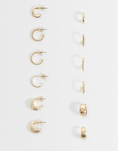 ASOS DESIGN - Everyday - Confezione multipack di orecchini a cerchio dorati misti - view 1